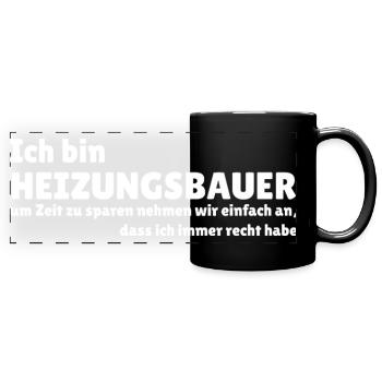 I am a heating engineer - Full Colour Panoramic Mug - black - Front