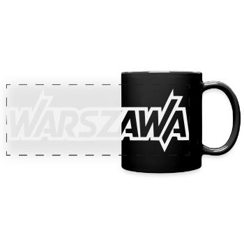Warszawa - Warsaw block letters - Full Colour Panoramic Mug - black - Front