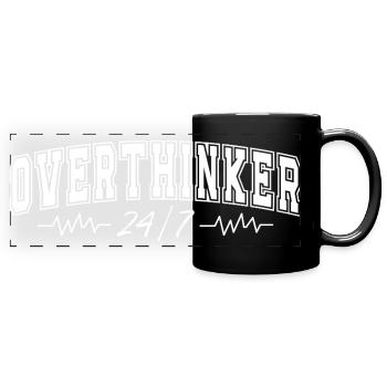Overthinker 24/7 Heartbeat Overthinker Gift - Full Colour Panoramic Mug - black - Front