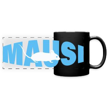 MAUSI - Panorama-Tasse farbig - Schwarz - Vorne
