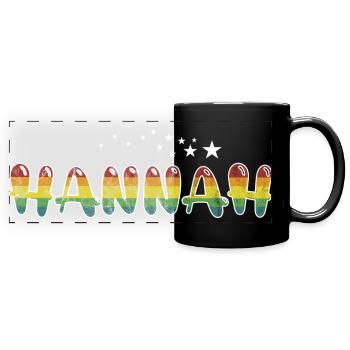 Vorname Hannah Mädchenname Namensgeschenk - Panorama-Tasse farbig - Schwarz - Vorne