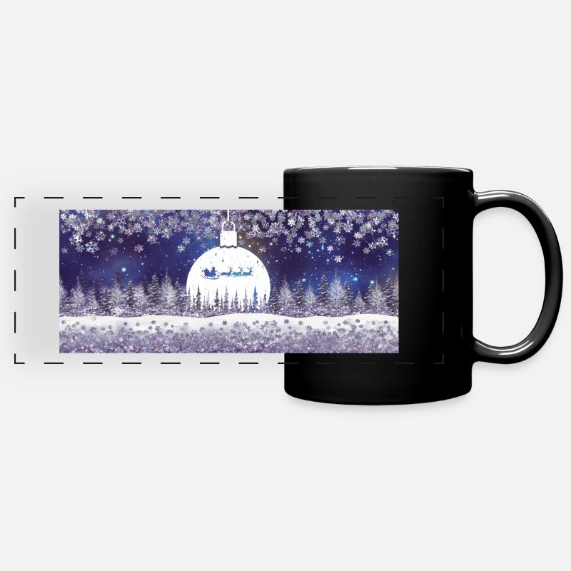 Weihnachtstasse - Panorama-Tasse farbig - Schwarz