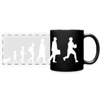 Évolution du rugby - Mug panoramique uni - noir - Devant