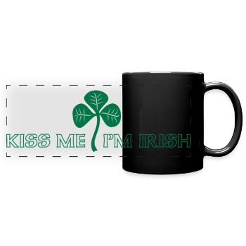 Kiss Me Im Irish - Full Colour Panoramic Mug - black - Front