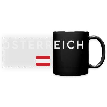 Flag of Austria, Austrian pride - Full Colour Panoramic Mug - black - Front