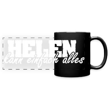 Frau Helen - Panorama-Tasse farbig - Schwarz - Vorne