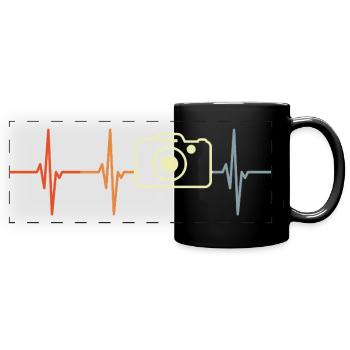 Photography Cardiogram Retro Look - Full Colour Panoramic Mug - black - Front