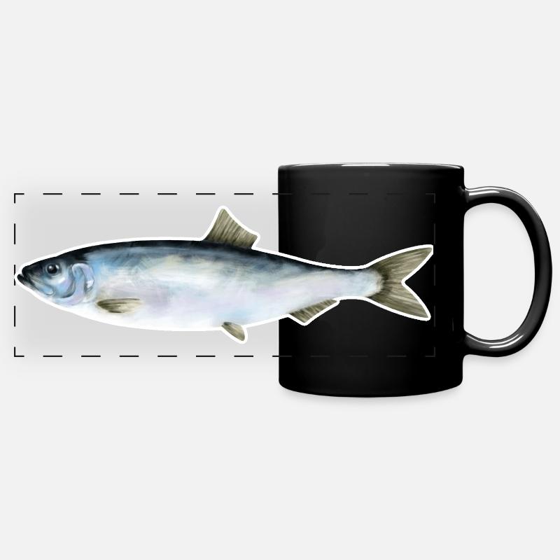 Hareng.1 - Mug panoramique uni - noir