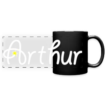Arthur. - Panorama-Tasse farbig - Schwarz - Vorne