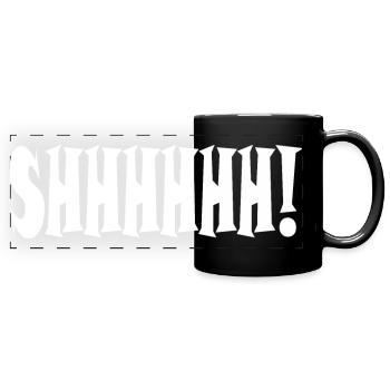 Chut ! Typographie minimaliste - Mug panoramique uni - noir - Devant