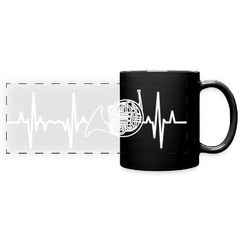 French horn palpitations - Full Colour Panoramic Mug - black - Front