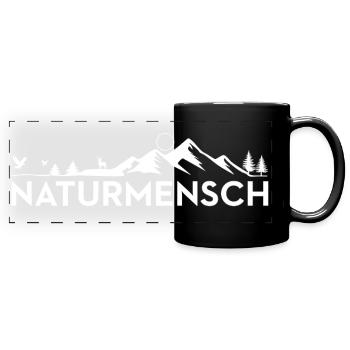 Nature Man Outdoor Camping Motif - Full Colour Panoramic Mug - black - Front