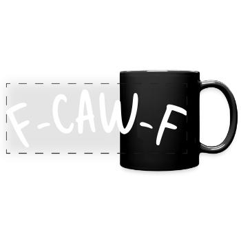 F-Caw-F  - Panorama-Tasse farbig - Schwarz - Vorne