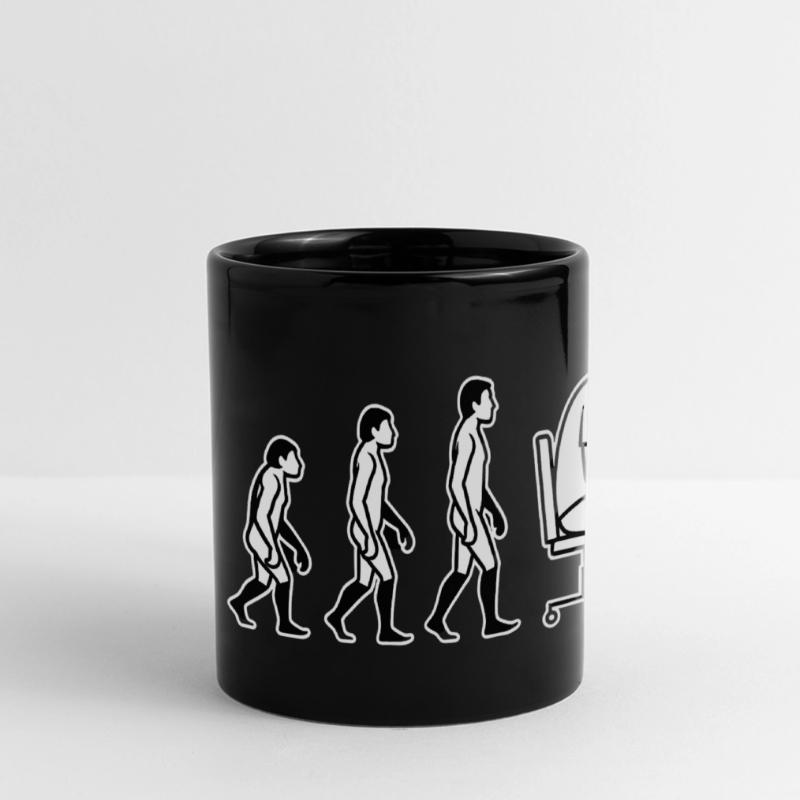 Evolution ends at the computer – Humor Design Full Colour Panoramic Mug