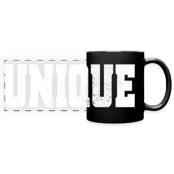 unique, unique, unique valeur de soi unique - Mug panoramique uni - noir - Devant