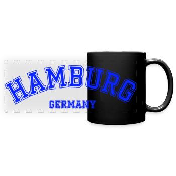 Hamburg Arch Kollegestil Shirt - Panorama-Tasse farbig - Schwarz - Vorne