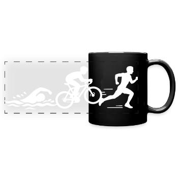 Triathlon Silhouette Sport - Mug panoramique uni - noir - Devant