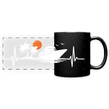 Croisière Heartbeat Croisière Navire de Croisière - Mug panoramique uni - noir - Devant