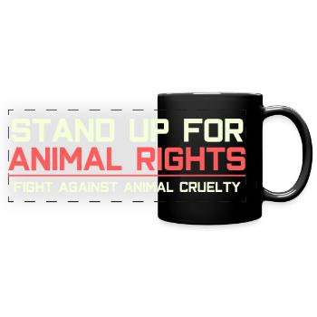 Défendez les droits des animaux - Mug panoramique uni - noir - Devant
