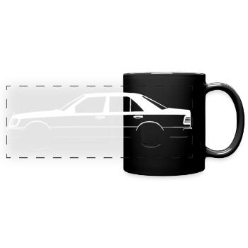 W124 Auto Oldtimer Vintage Deutsch German Retro - Panorama-Tasse farbig - Schwarz - Vorne