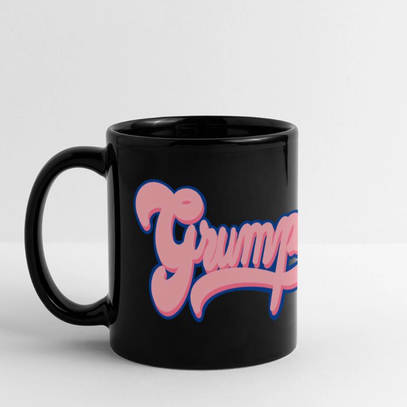 Grumpy Daddy Retro Script - Color "Bubble Gum" Full Colour Panoramic Mug