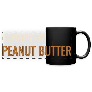 Alimenté par du beurre de cacahuète - Mug panoramique uni - noir - Devant