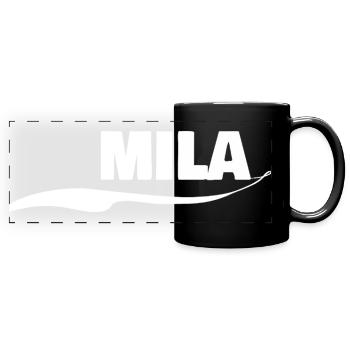 Mila als Geschenk - Panorama-Tasse farbig - Schwarz - Vorne