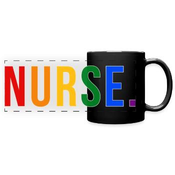 NURSE Rainbow Typography LGBTQ Pride Design - Panorama-Tasse farbig - Schwarz - Vorne