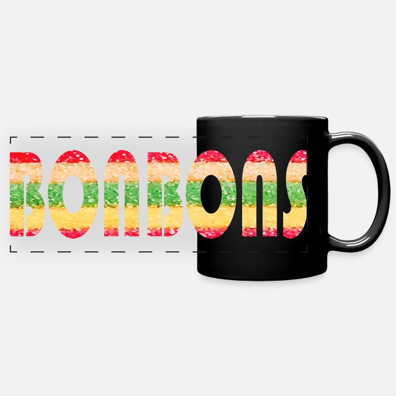 Bonbons - Mug panoramique uni - noir