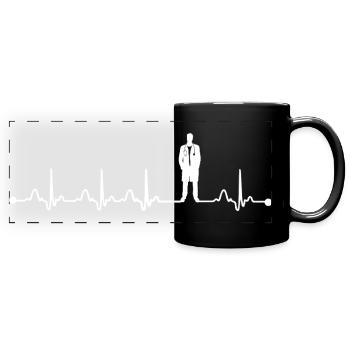 Doctor Heartbeat EKG Love Medical Nurse Life Gift - Full Colour Panoramic Mug - black - Front