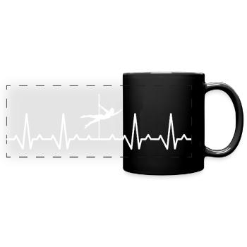 Herzschlag-Pole-Dance-Tänzer - Panorama-Tasse farbig - Schwarz - Vorne