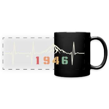 Vintage 80 Jahre altes Achtzigjähriges Zitat-Party 1946 - Panorama-Tasse farbig - Schwarz - Vorne