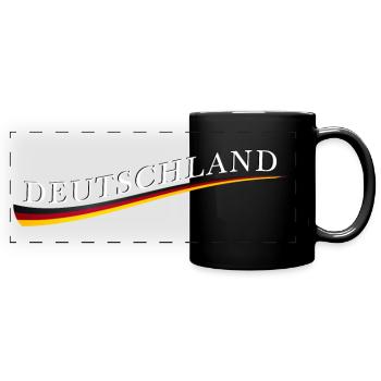 GERMANY lettering with coat of arms - Full Colour Panoramic Mug - black - Front