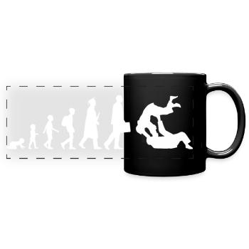 Evolution of Judo - Full Colour Panoramic Mug - black - Front