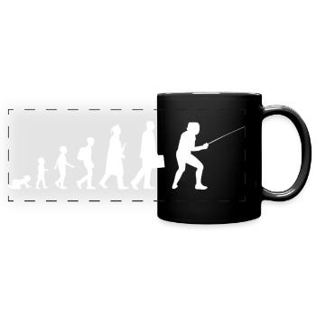 Kind zum Fechter - Panorama-Tasse farbig - Schwarz - Vorne