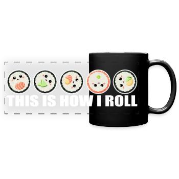 Sushi - Mug panoramique uni - noir - Devant
