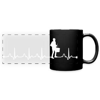 Snare Drum Kit Player Heartbeat EKG Funny Snare - Mug panoramique uni - noir - Devant