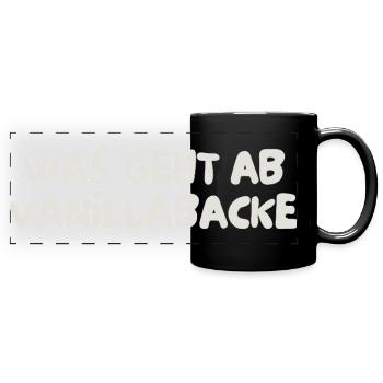 was geht ab vanillabacke - Panorama-Tasse farbig - Schwarz - Vorne