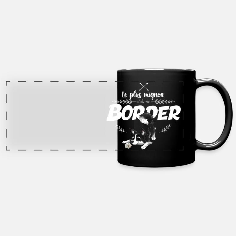 Ce modèle existe aussi avec texte blanc ou noir. - Mug panoramique uni - noir