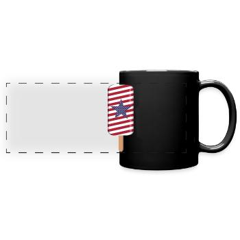 4. Juli USA - Panorama-Tasse farbig - Schwarz - Vorne