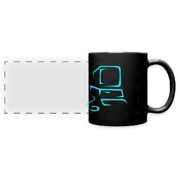 Ordinateur - Mug panoramique uni - noir - Devant