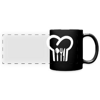 Kochmütze - Panorama-Tasse farbig - Schwarz - Vorne