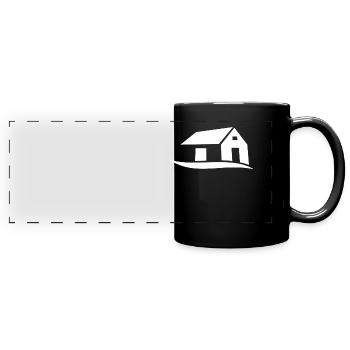 Haus - Panorama-Tasse farbig - Schwarz - Vorne