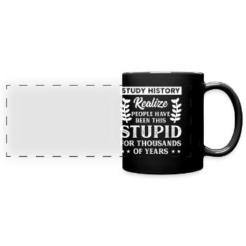 Histoire professeur étudiant historien cadeau - Mug panoramique uni - noir - Devant