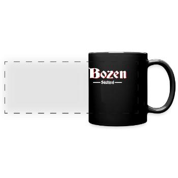 Bozen Südtirol - Panorama-Tasse farbig - Schwarz - Vorne