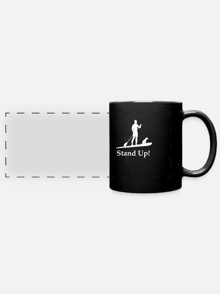 standup paddeln - Panorama-Tasse farbig - Schwarz