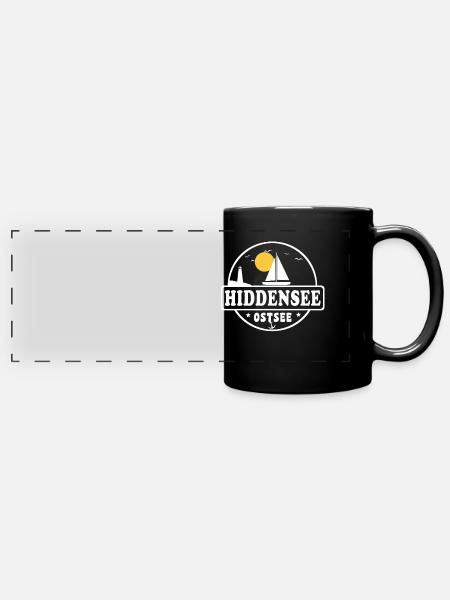Hiddensee - Panorama-Tasse farbig - Schwarz