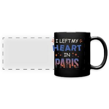 J’ai laissé mon cœur à Paris - Mug panoramique uni - noir - Devant