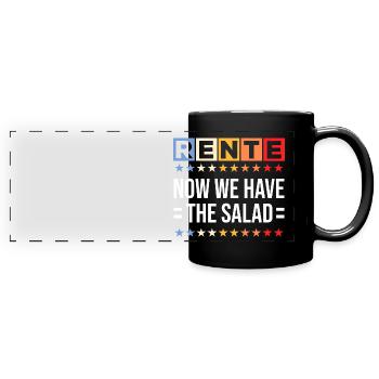 Lustige Rentner Sprüche Deutsch Lehrer Denglisch - Panorama-Tasse farbig - Schwarz - Vorne