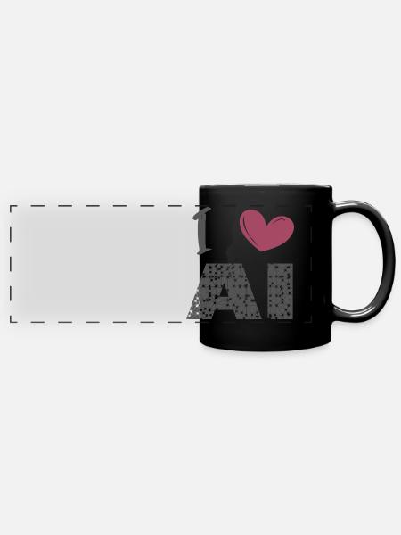 J’aime l’IA - Mug panoramique uni - noir